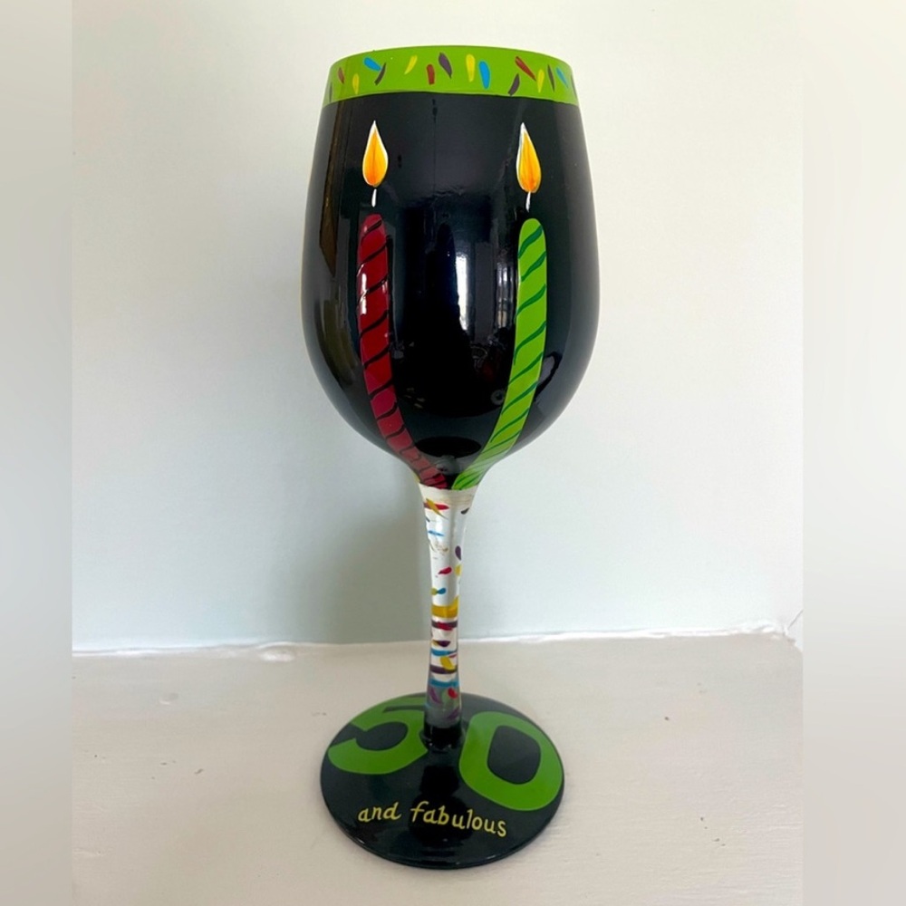Lolita Wine Glass 50th Birthday “50 & Fabulous” - Picture 2 of 7